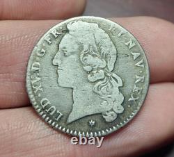 #04-1392 Louis XV 1/5 Fifth of Ecu 1741 C Caen VERY RARE