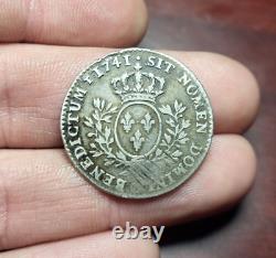 #04-1392 Louis XV 1/5 Fifth of Ecu 1741 C Caen VERY RARE