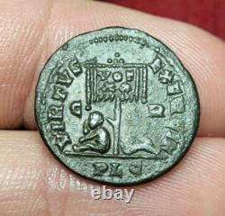 #06-38 Constantine I Nummus/Follis Lyon PLG VIRTVS EXERCIT TRES RARE