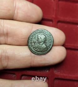 #06-38 Constantine I Nummus/Follis Lyon PLG VIRTVS EXERCIT TRES RARE