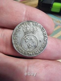 1/10 of the Green Ecu Vertugadin from Béarn 1716 Pau Louis XV Very Rare and Pedigreed