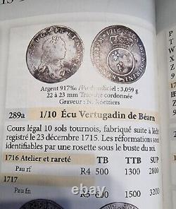 1/10 of the Green Ecu Vertugadin from Béarn 1716 Pau Louis XV Very Rare and Pedigreed