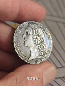 1/2 Écu with Headband 1744 X Amiens Louis XV Very Rare