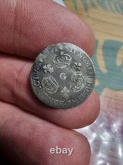 1/20 Ecu with 3 Crowns 1711 G Poitiers Louis XIV Very Very Rare