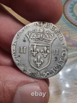 1/4 Ecu Cross Flowered 159 Compiègne Henry IV very Very Rare