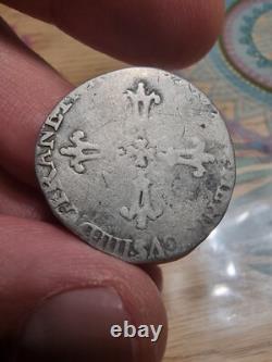 1/4 Ecu Cross Flowered 159 Compiègne Henry IV very Very Rare