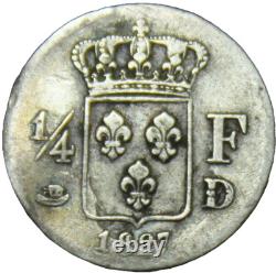 1/4 Franc Charles X, 1827 D (Lyon) Very rare (7,814 ex.)