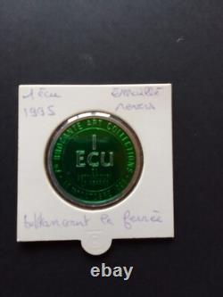 1 Ecu Bettancourt-la-Ferrée 1995 Green Enamel Reverse Very Rare