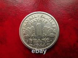 1 Franc 1944 c Small c Rare very very beautiful rarity R3