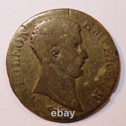 1 Franc Napoleon I 1808 U Turin, Period Fake, Very Rare