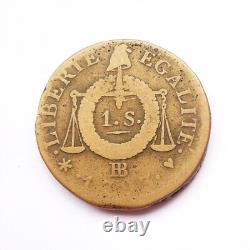 1 SOL TO THE BALANCES 1793 BB type FRENCH very rare