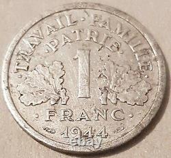 1 Very Rare 1 En 1944 Petit C-c Du 50 Centimes Aluminium Bazor