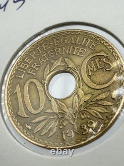 10 CENTIMES Bronze LINDAUER 1939 VERY RARE UNC! Trial Error