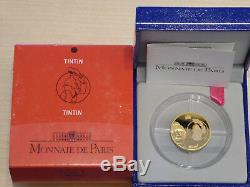 10 Euro France Be 2007 Or Hergé Tintin (985 Ex.) Very Rare (1/4 Oz Gold Pp)