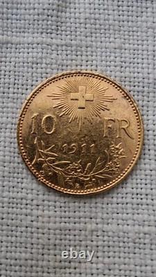 10 Francs Gold Vreneli Coin 1911 (Very Rare Year)