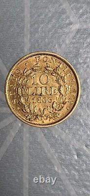 10 Lire 1866 Vatican or, very rare, sold by CGB