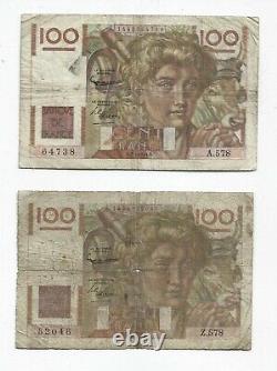 100 Francs Young Peasant 7.1.1954 Watermark Normal And Inverted Very Rare