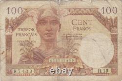 100 French Treasury Francs 1947 FAY VF. 32.06 Alph. H. 15 VERY RARE