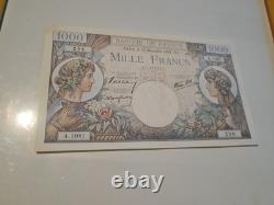 1000 Francs A. 1081 1940 Very Rare Trade and Industry