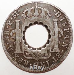 11 Bit Dominica Piece 8 Reales 1795 With Counter Mark Very Rare Silver