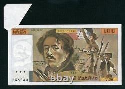 (1103) THREE RARE 100 FRANC BILL DELACROIX Fauté 1982