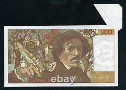 (1103) THREE RARE 100 FRANC BILL DELACROIX Fauté 1982