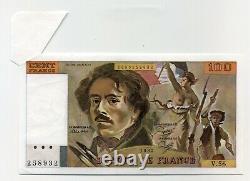 (1103) THREE RARE 100 FRANC BILL DELACROIX Fauté 1982