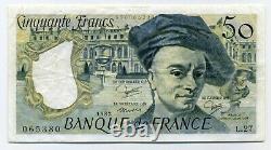(1104) Tres Rare Billet De 50 Francs Quantin De La Tour Fauté 1982