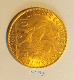 1909 10 Francs Gold Rooster, very beautiful and rare 3.21 g gold coin