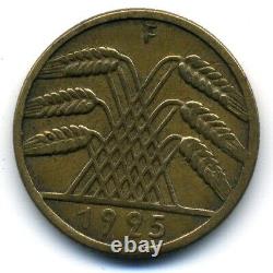 (1998) VERY RARE (R3) COIN OF 10 RENTENPFENNIG 1925 F (WEIMAR REPUBLIC)