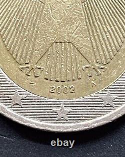 2 Euro Coin 2002 Very Rare Germany Eagle Letter A Misaligned Error