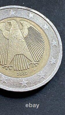 2 Euro Coin 2002 Very Rare Germany Eagle Letter A Misaligned Error