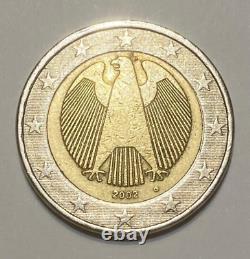 2 Euro Coin Germany 2002 Letter G + Coin with Defect VERY RARE