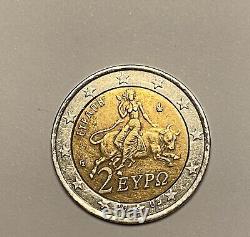 2 Euro Coin Very Rare From 2002. Grece With The ''s'' In The Star