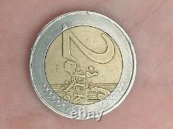 2 Euro Coin Very Rare From 2002. Grece With The ''s'' In The Surplus Metal Star