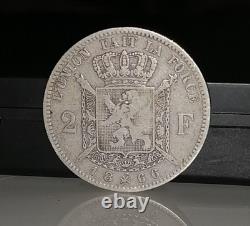 2 Francs Leopold II King of the Belgians in Silver 1866 Without the Cross Very Rare Wiener