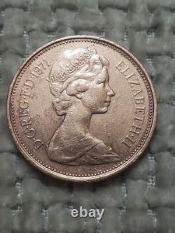 2 New Pence Coin Elizabeth II 1971 Very Rare