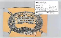 2 Tickets Martinique Events 5 Francs Nd Obverse And Very Rare Reverse