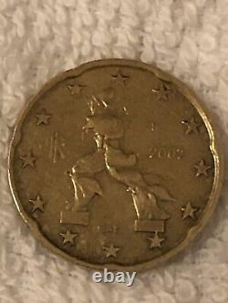 20 Euro Cents Italy 2002 Very Rare Coin