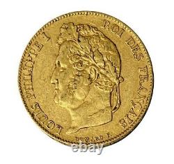 20 Francs Louis Philippe 1845 W Lille Gold/gold (tres Rare)