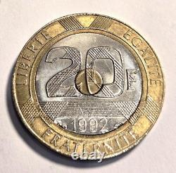 20 Francs Mont Saint-Michel 1992, open V, 4 reeded series! Very rare