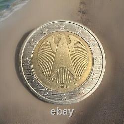 2008 Germany 2 Euro Coin Without Borders Very Rare and Defective