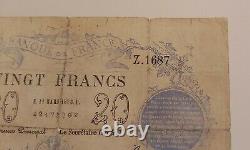 20frs Chazal Ticket From March 11, 1873 Year Rare. Beau Billet Very Beautiful State