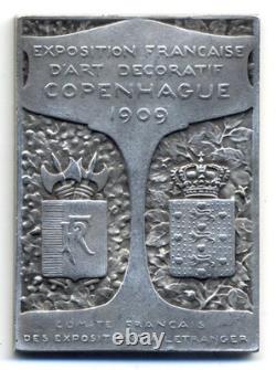 (3864) Very Rare Silver Plaque Louise Queen of Denmark 1909