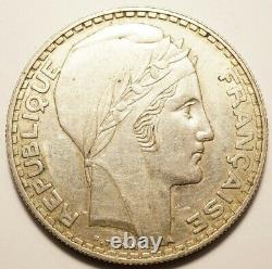 3rd Republic Tres Rare 20 Francs Turin Argent 1936