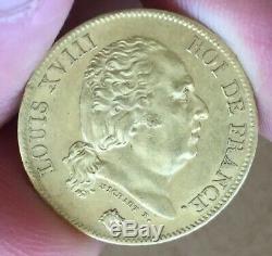 40 Francs Or Louis Xviii. 1816 A. Rare. Very Nice And State Small Price