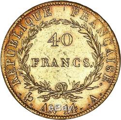 40 Francs Or Napoleon Paris Bareheaded An14 Uncommon Very Nice Copy Ttb + / Sup