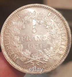 5 Francs 1871 Camelinat Very Rare In This State