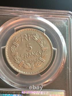 5 Francs Lavrillier 1936 very rare higher grade