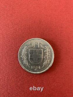 5 Swiss Francs Silver 1931, 10 Above The Head, Rare And Very Beautiful